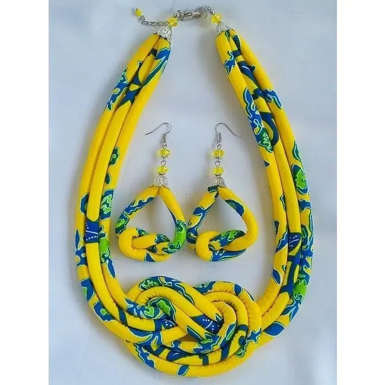 Parure collier et boucle d’oreilles femme style africains Nubian