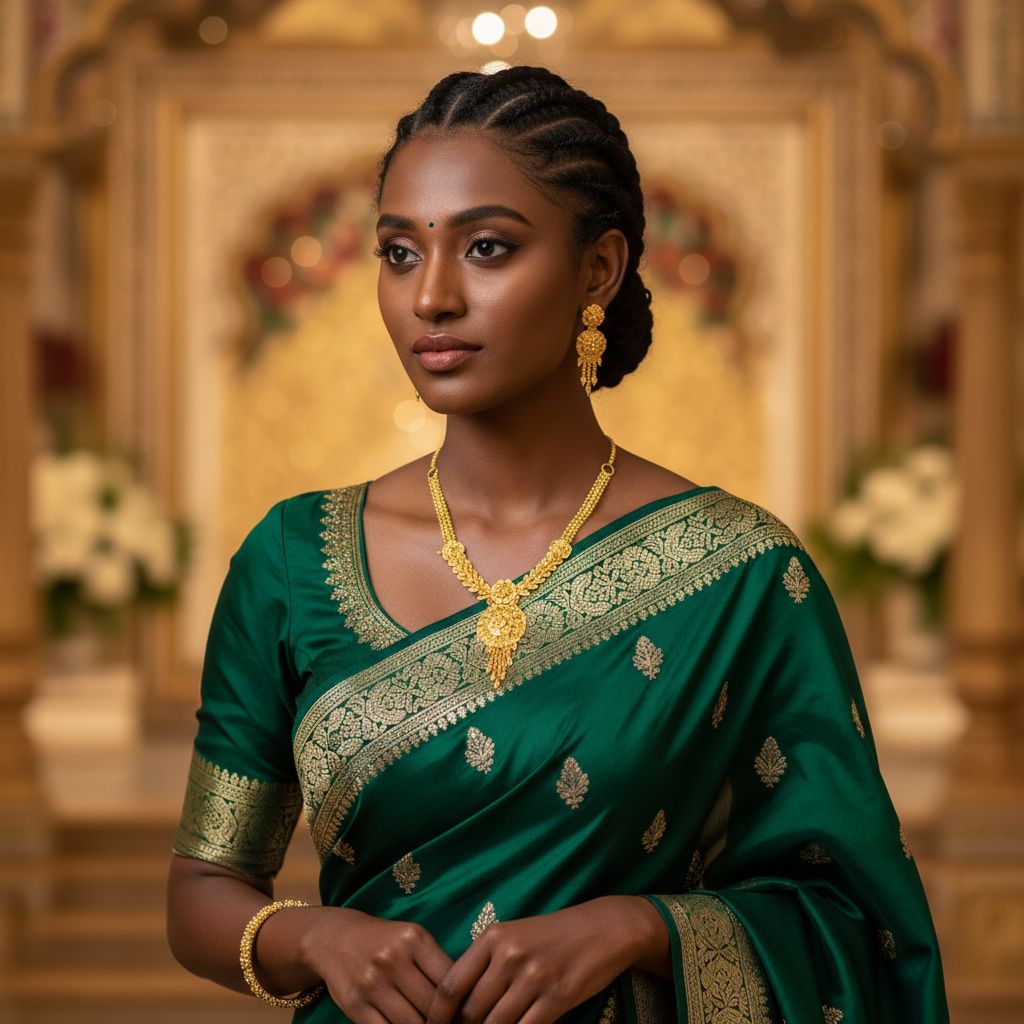 Bijoux en or indien – Collier traditionnel et boucles d’oreilles élégants