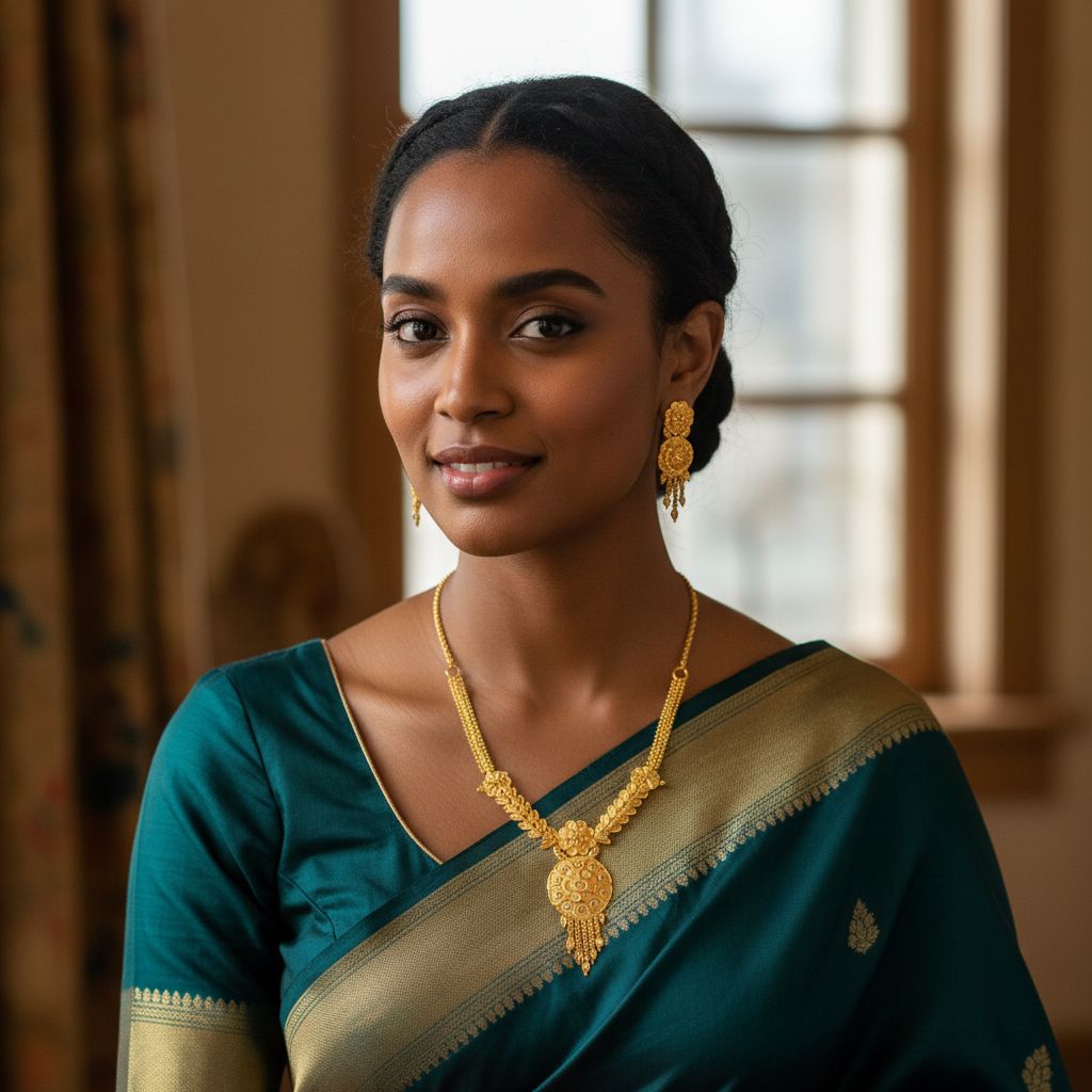 Bijoux en or indien – Collier traditionnel et boucles d’oreilles élégants