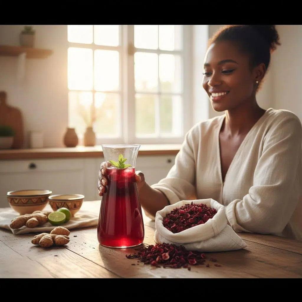 Fleurs d’hibiscus séchées bio pour infusion et sirop en vrac (1 kg)