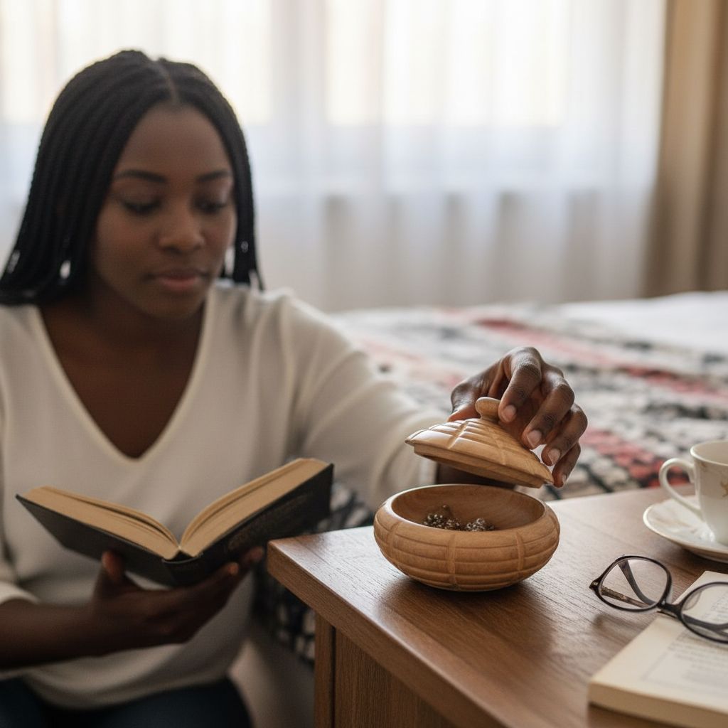 Bol en bois artisanal avec couvercle gravé main