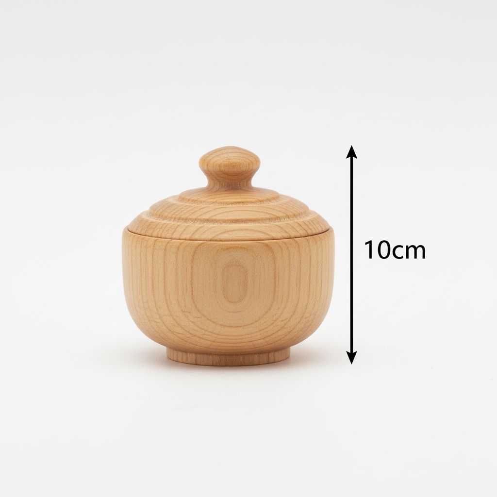 Bol en bois artisanal avec couvercle gravé main