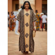 Boubou coton femme floral, robe longue ample élégante et confortable été