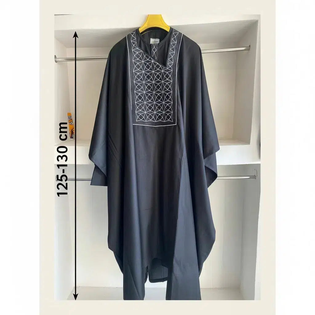 Boubou homme coton trois pièces gris foncé