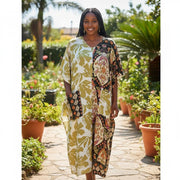 Boubou motif floral multicolore – robe longue bohème femme chic et ample