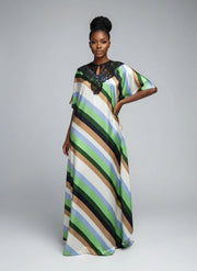 Robe boubou en soie multicolore