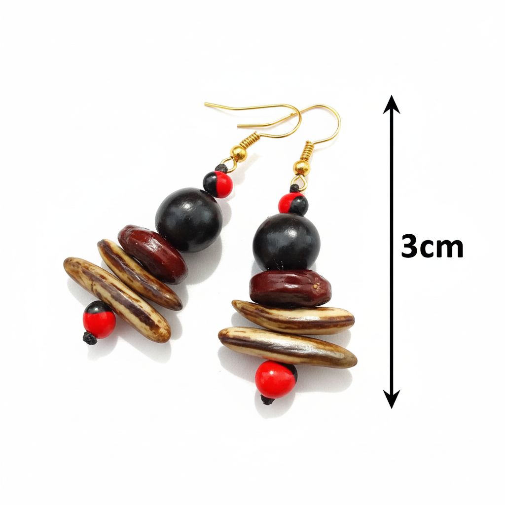 Boucles d'oreilles en graines naturelles artisanales bohèmes et écologiques