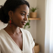 Boucles d'oreilles naturelles graines flamboyant et caconier