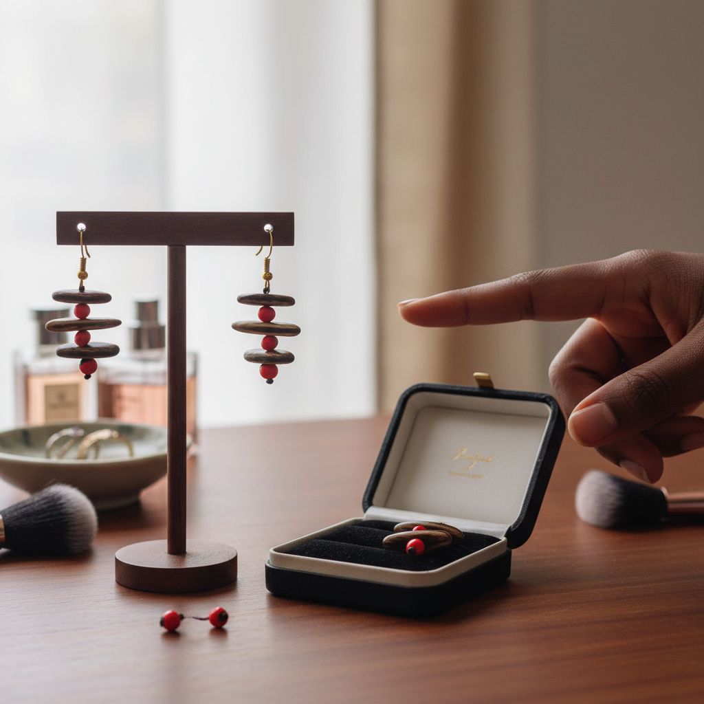 Boucles d'oreilles naturelles graines flamboyant et caconier