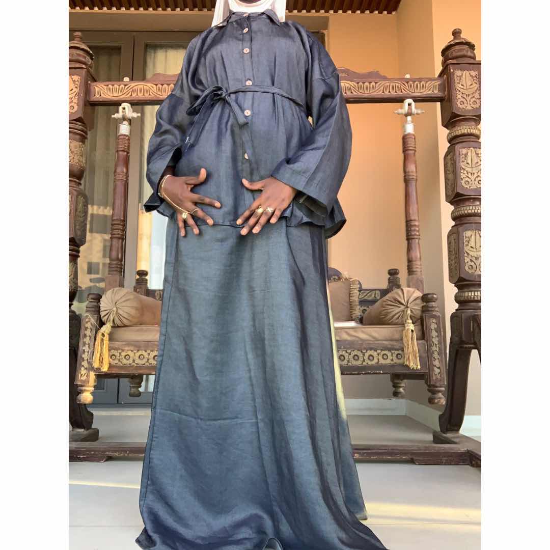 Ensemble 3 piéces:Une jupe 2 chemises en jean