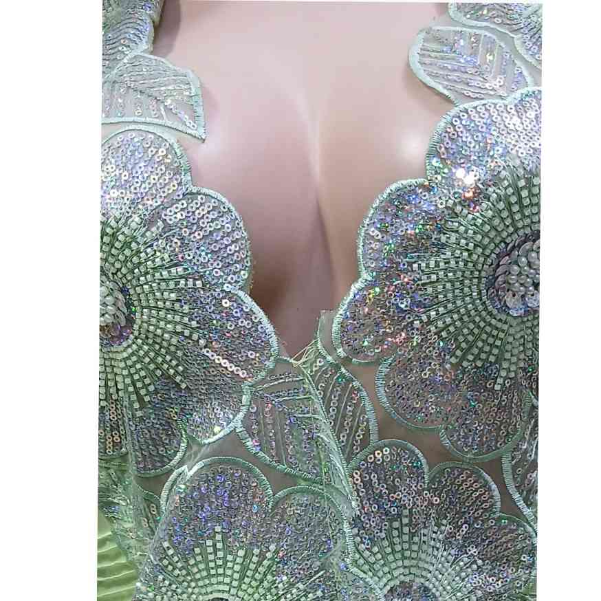 Robe geztner femme brodée sequins argentés