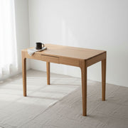 Bureau en bois massif 125x76 cm, design moderne avec tiroir de rangement