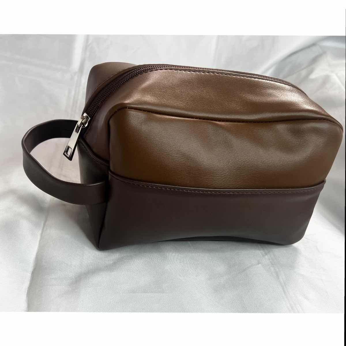 Trousse de toilette élégante en cuir, compacte et mixte, couleurs au choix