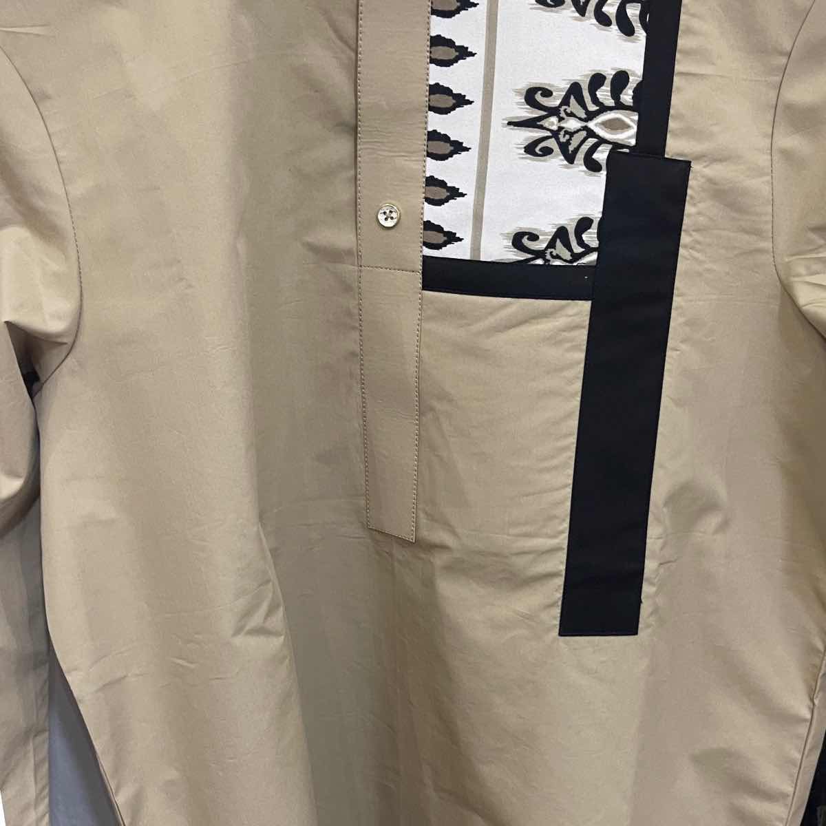 Chemise homme beige en coton