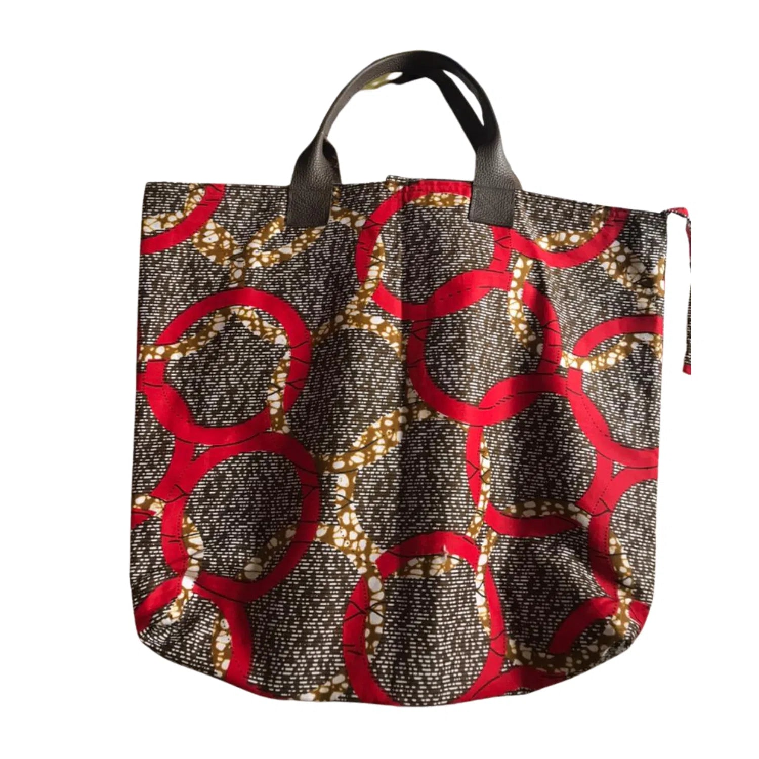 Grand sac en toile coton à motifs graphiques