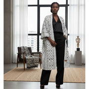 Cardigan femme bogolan noir et blanc – Ensemble chemisier pantalon chic