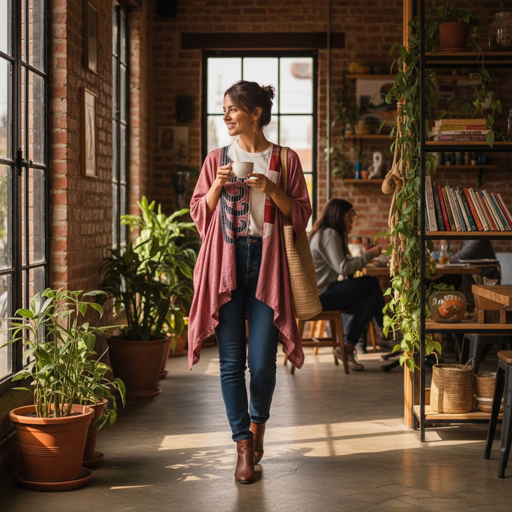 Cardigan femme lin bohème patchwork africain – Élégance artistique