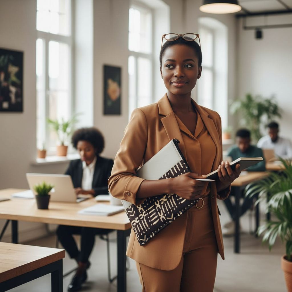 Cartable ordinateur 14 pouces wax et simili cuir marron beige chic femme