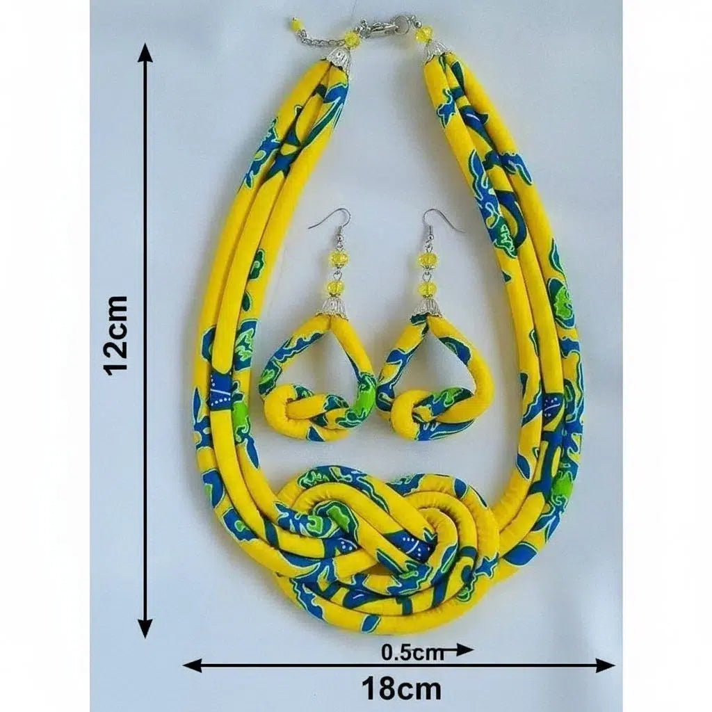 Parure collier et boucle d’oreilles femme style africains Nubian