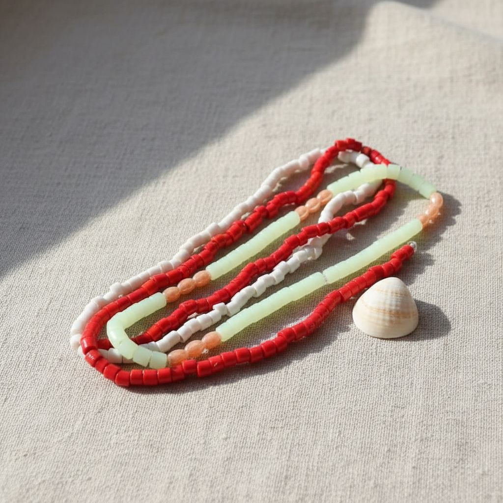 Chaine de ventre femme perles colorées, bijou bohème chic artisanal