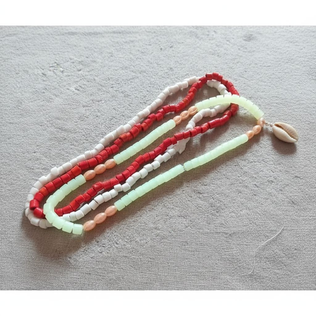 Chaine de ventre femme perles colorées, bijou bohème chic artisanal