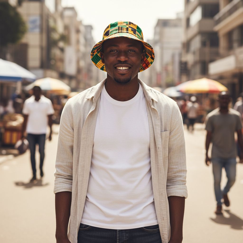 Chapeau Bob homme tissu africain wax coloré