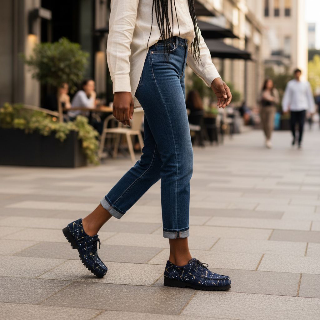 Chaussures bleu marine homme streetwear originales, baskets artistiques daim