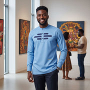 Chemise africaine homme bleue élégante col mao motif géométrique coton