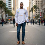 Chemise blanche homme avec des motifs artistiques ethniques