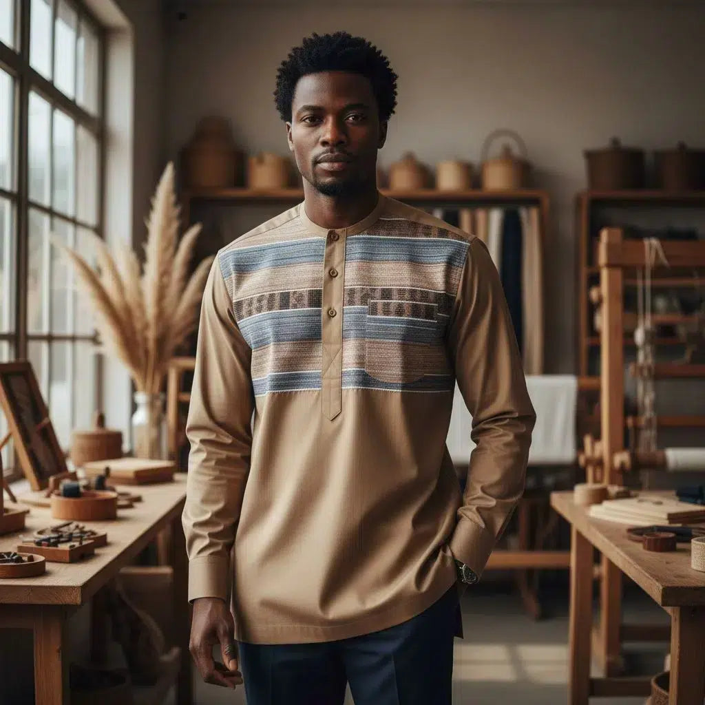 Chemise coton homme suisse artisanale – Élégance traditionnelle, manches longues