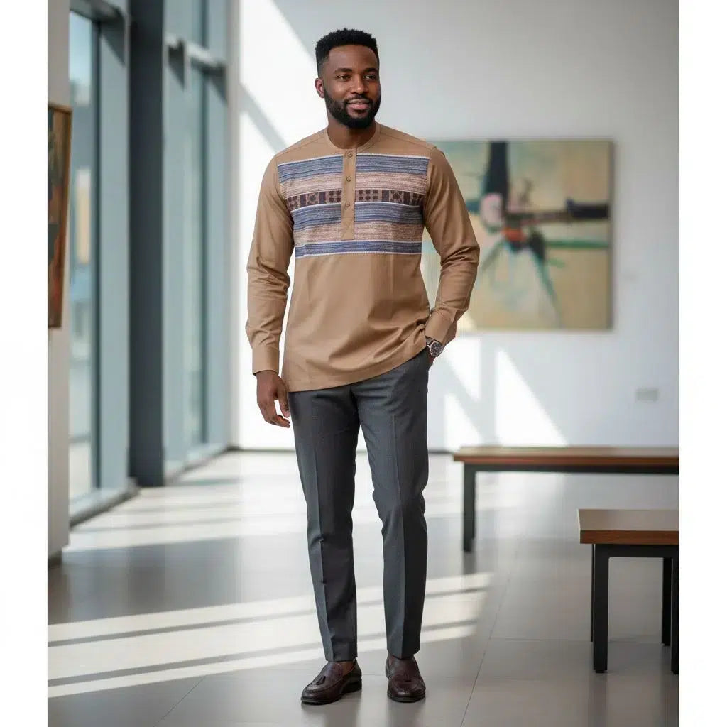 Chemise coton homme suisse artisanale – Élégance traditionnelle, manches longues