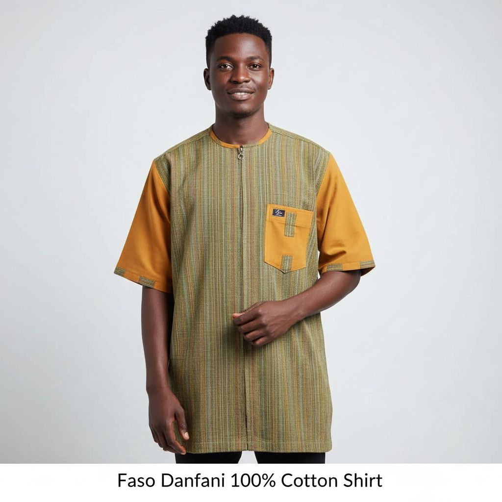 Chemise faso dafani coton colorée homme