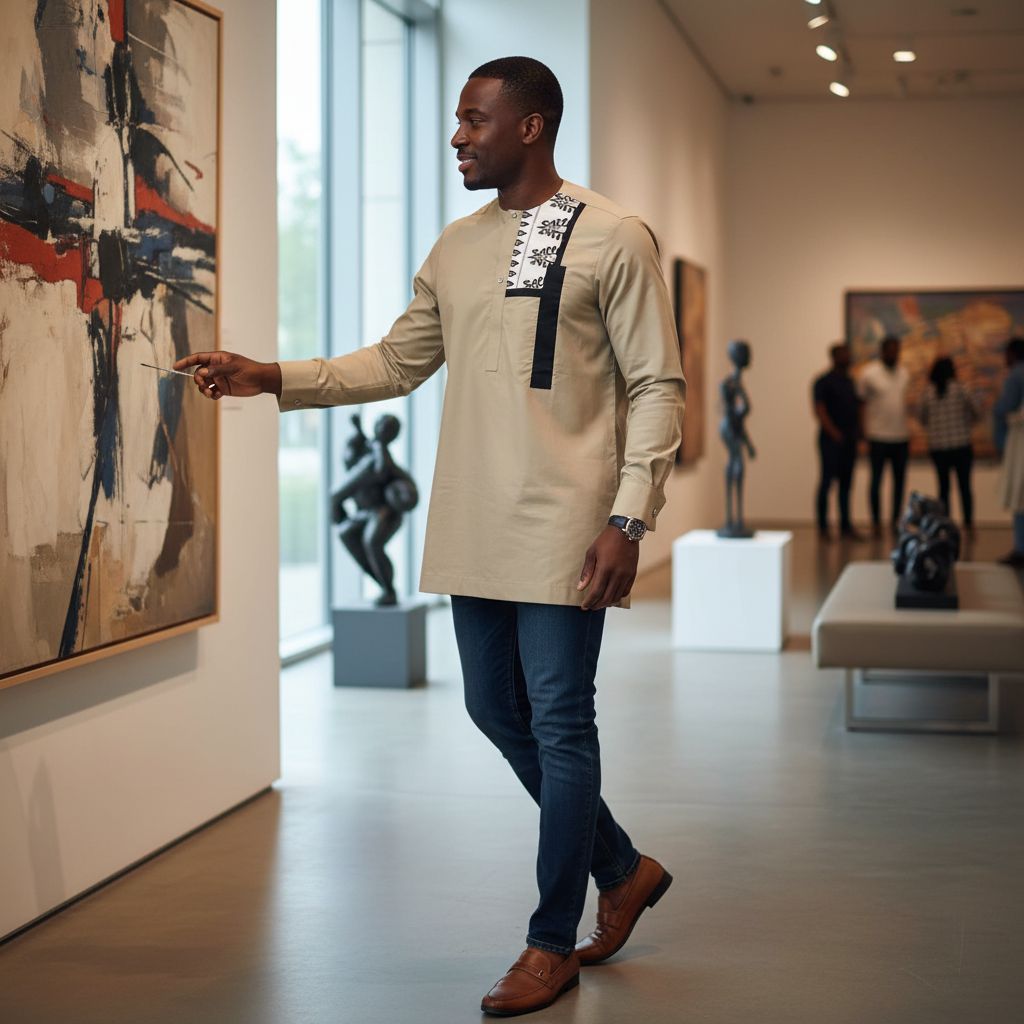 Chemise homme beige en coton