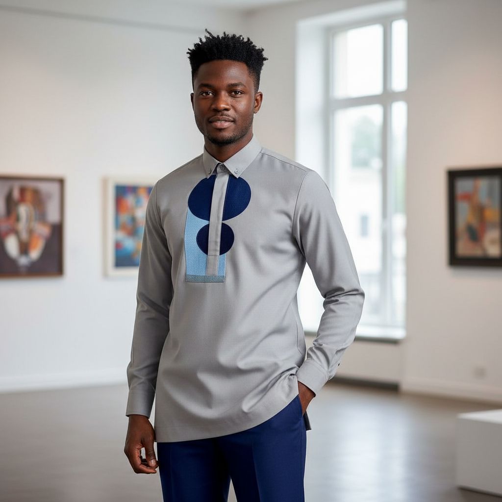 Ensemble homme beige et bleu