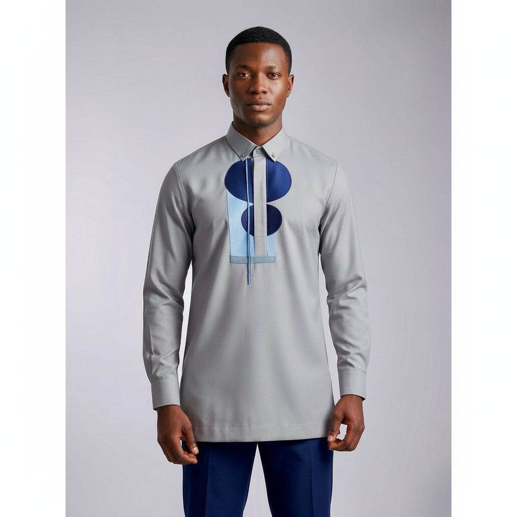 Ensemble homme beige et bleu