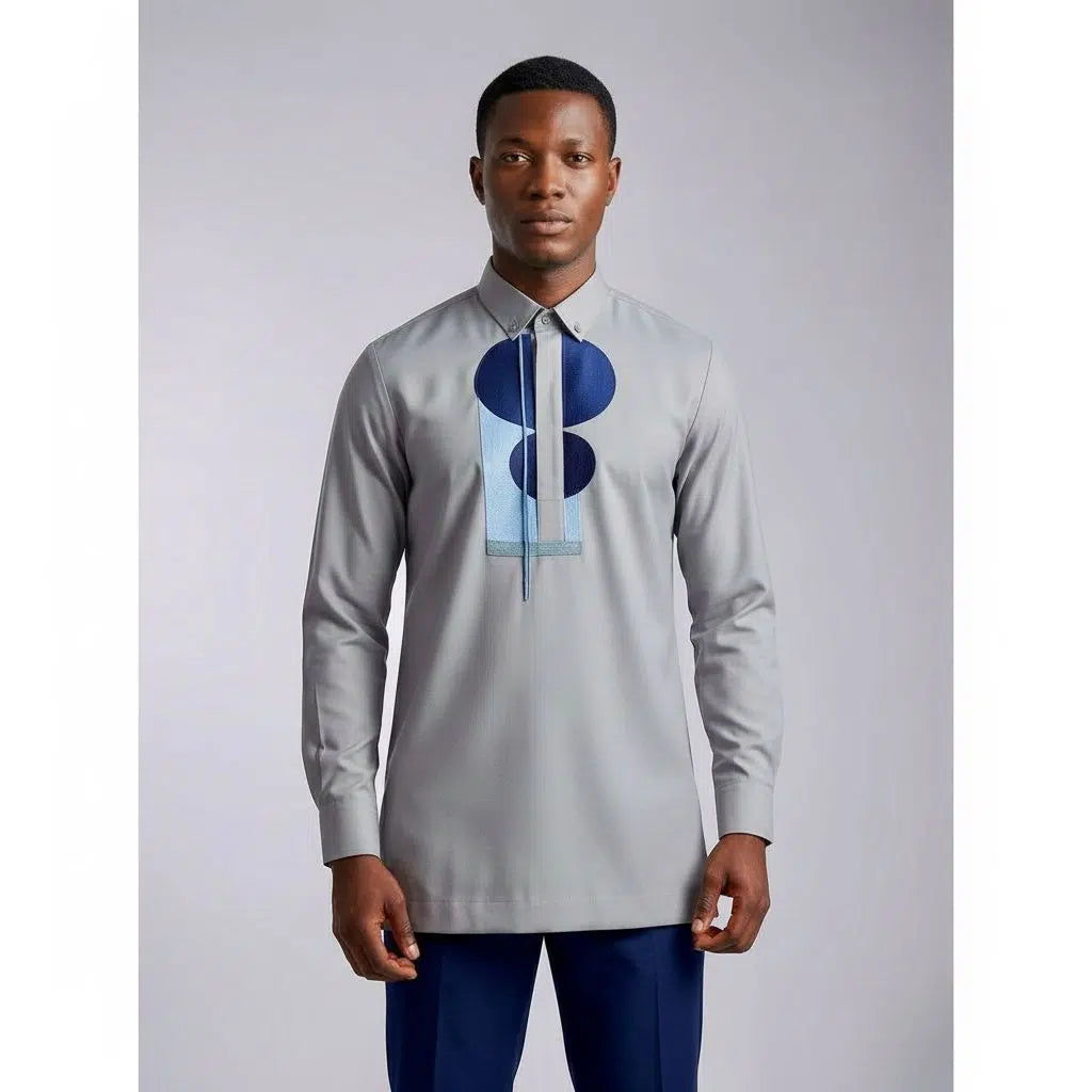 Ensemble homme beige et bleu