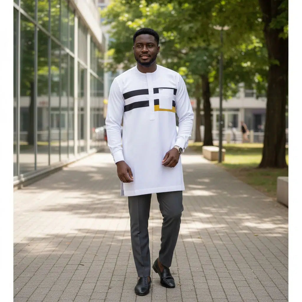 Chemise homme blanche moderne en coton