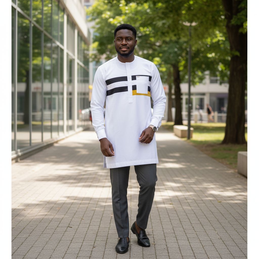 Chemise homme blanche moderne en coton