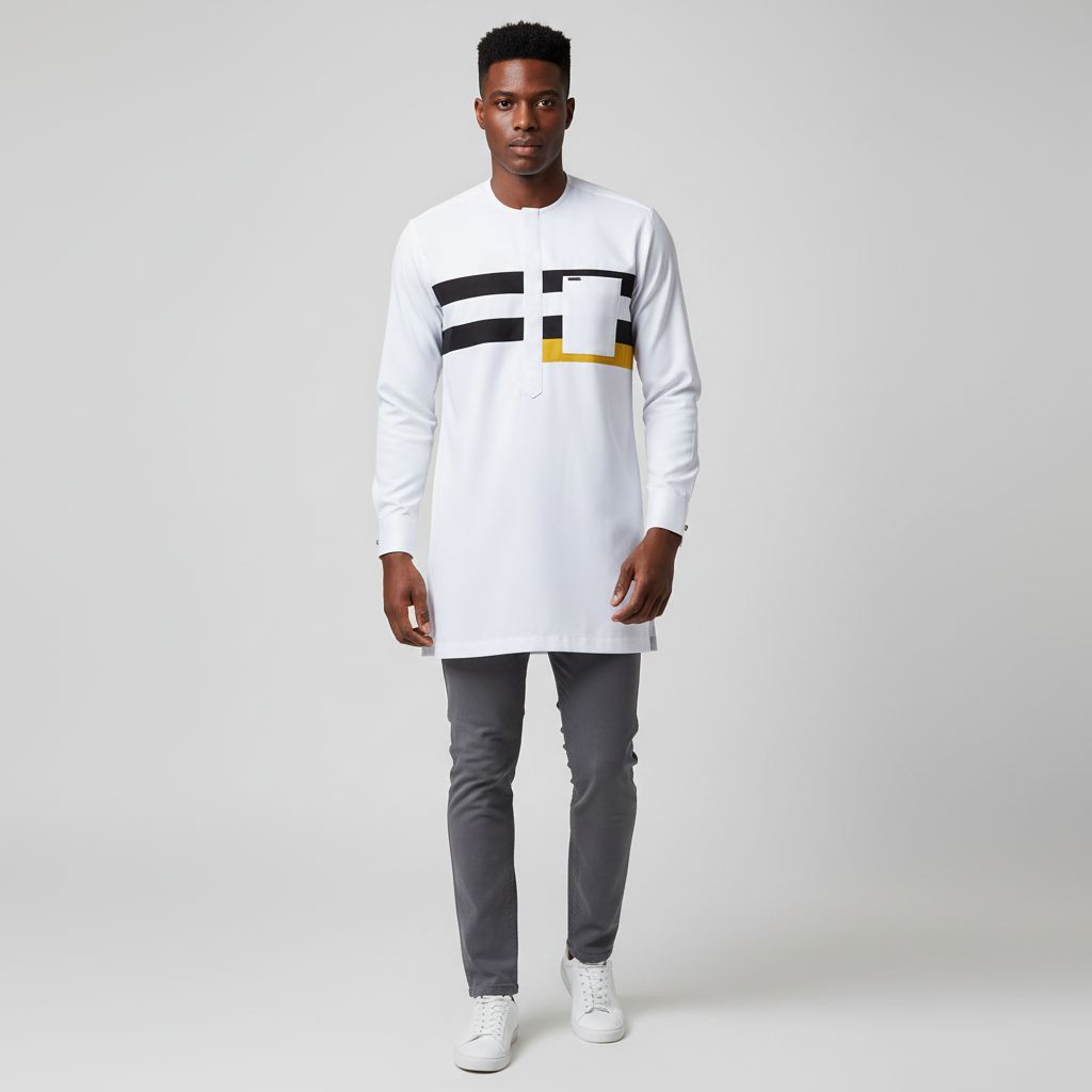 Chemise homme blanche moderne en coton