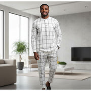 Chemise homme carreaux beige XL, ensemble casual chic coton respirant