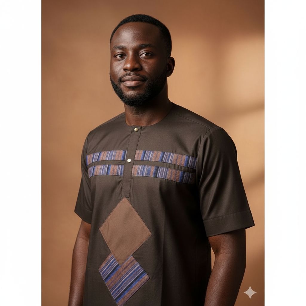 Chemise homme coton marron