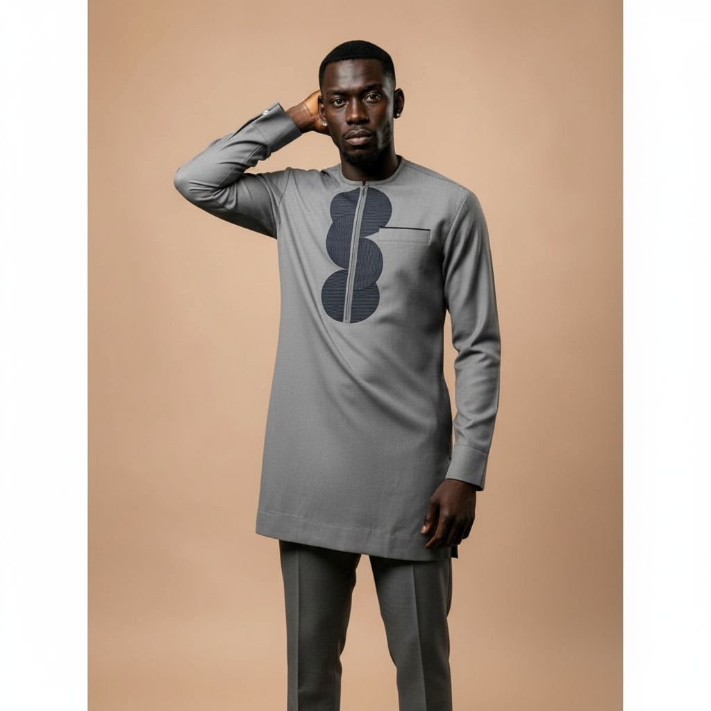 Chemise homme grise élégante et moderne – Ensemble habillé chic confortable