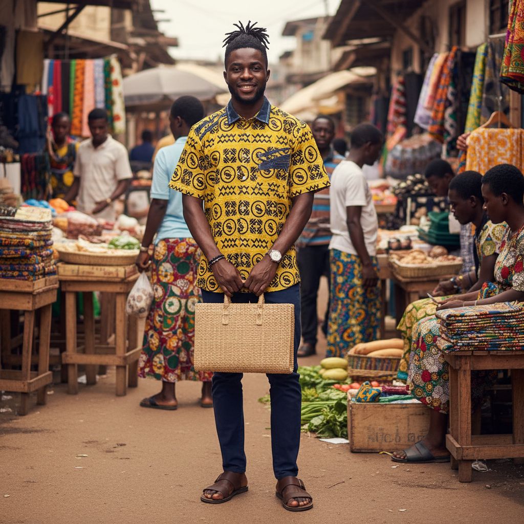 Chemise homme woodin jaune motifs – Chemise ethnique coton été XL