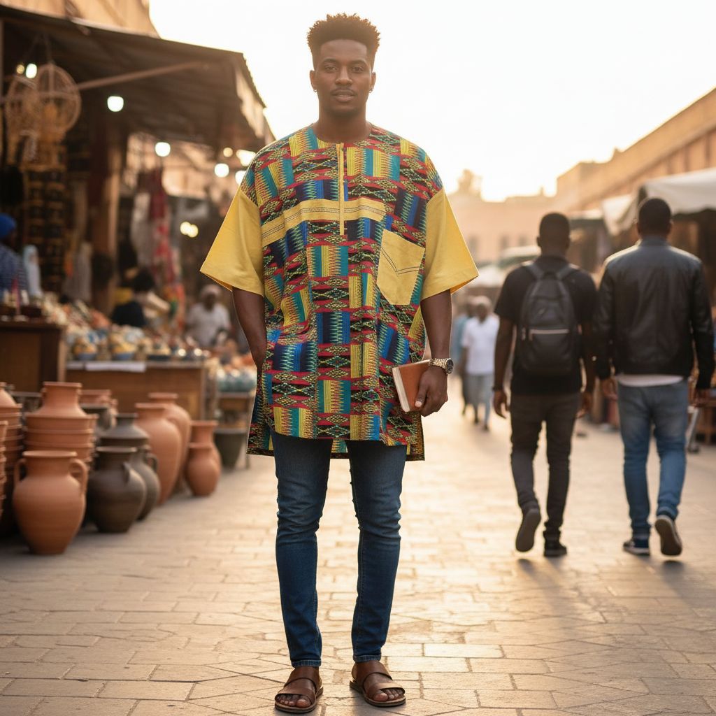 Chemise wax homme manches courtes multicolore – Style africain coton 2XL