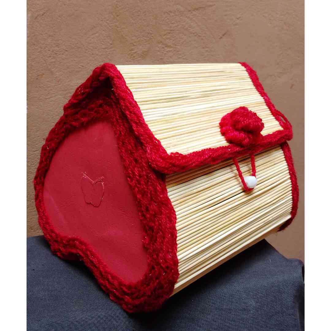 Panier de rangement bois et tissu artisanal – Décoration et organisation maison