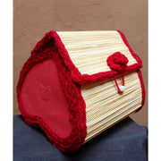 Panier de rangement bois et tissu artisanal – Décoration et organisation maison