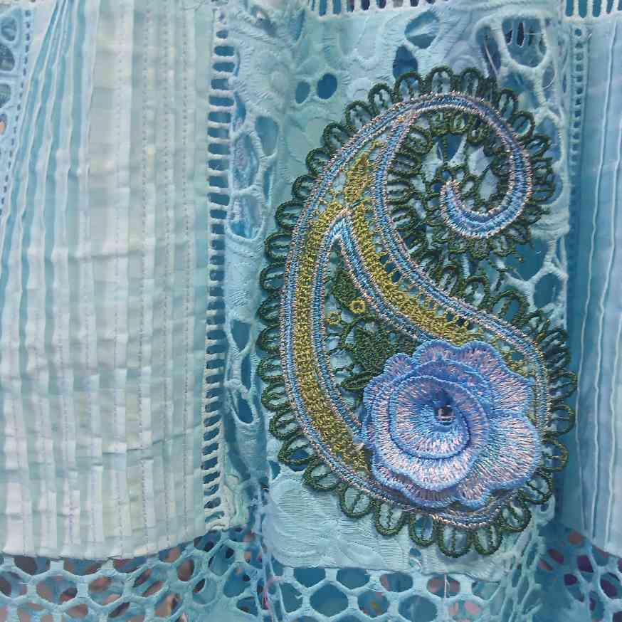 Robe bazin brodée bleue longue chic femme, élégante cérémonie et soirée