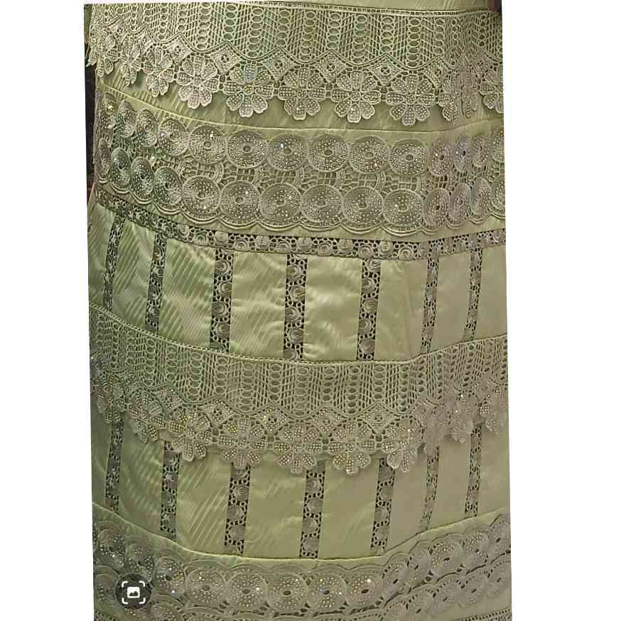 Robe Geztner verte élégante femme, longue cérémonie dentelle satinée