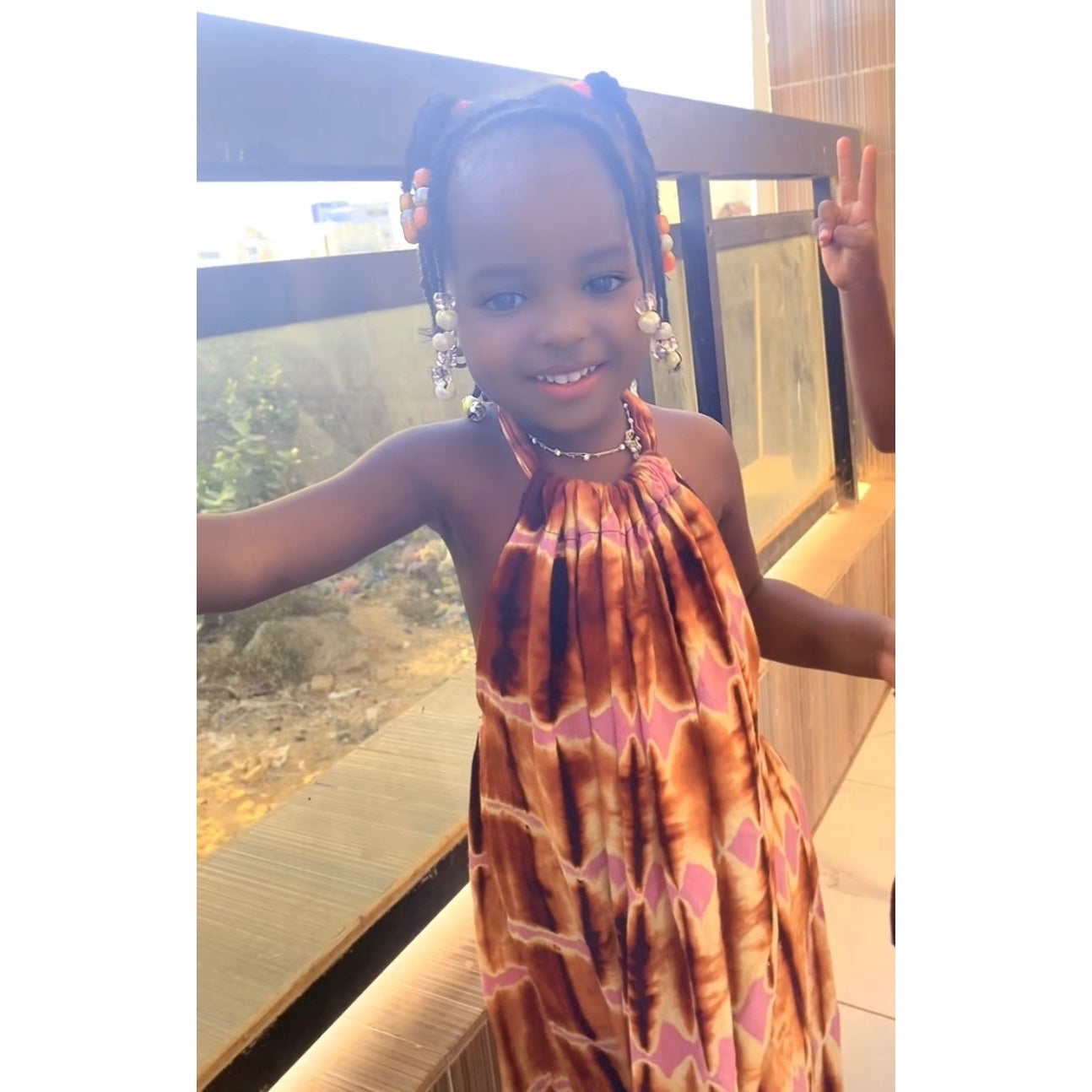 Robe bébé fille été bordeaux et rose en coton léger