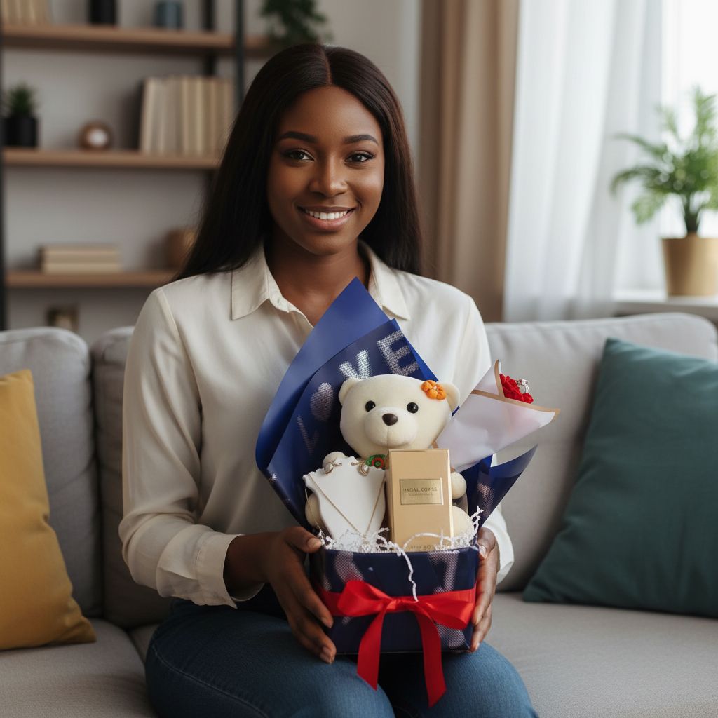 Coffret cadeau femme élégant rose et noir, idée cadeau romantique luxe